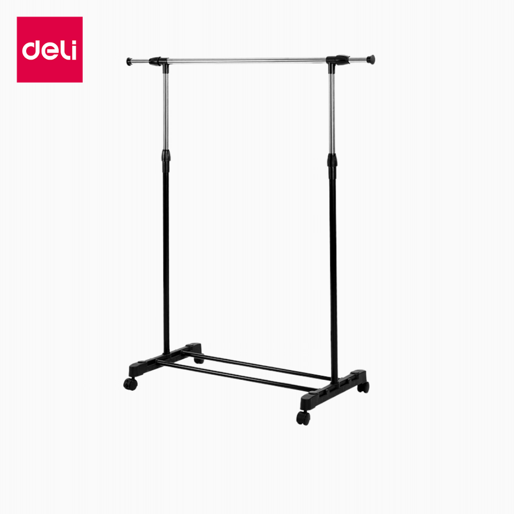 ราวแขวนผ้าบาร์เดี่ยวปรับระดับ DELI VS606-SL-01 45X145X160 ซม. สีดำ_0